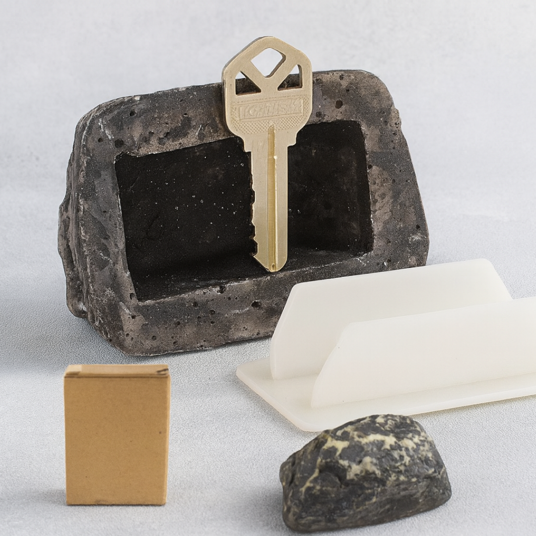 Realistic Fake Rock Key Hider – Weatherproof Outdoor Key Storage Emergencies (1 Pc) signaturekarts