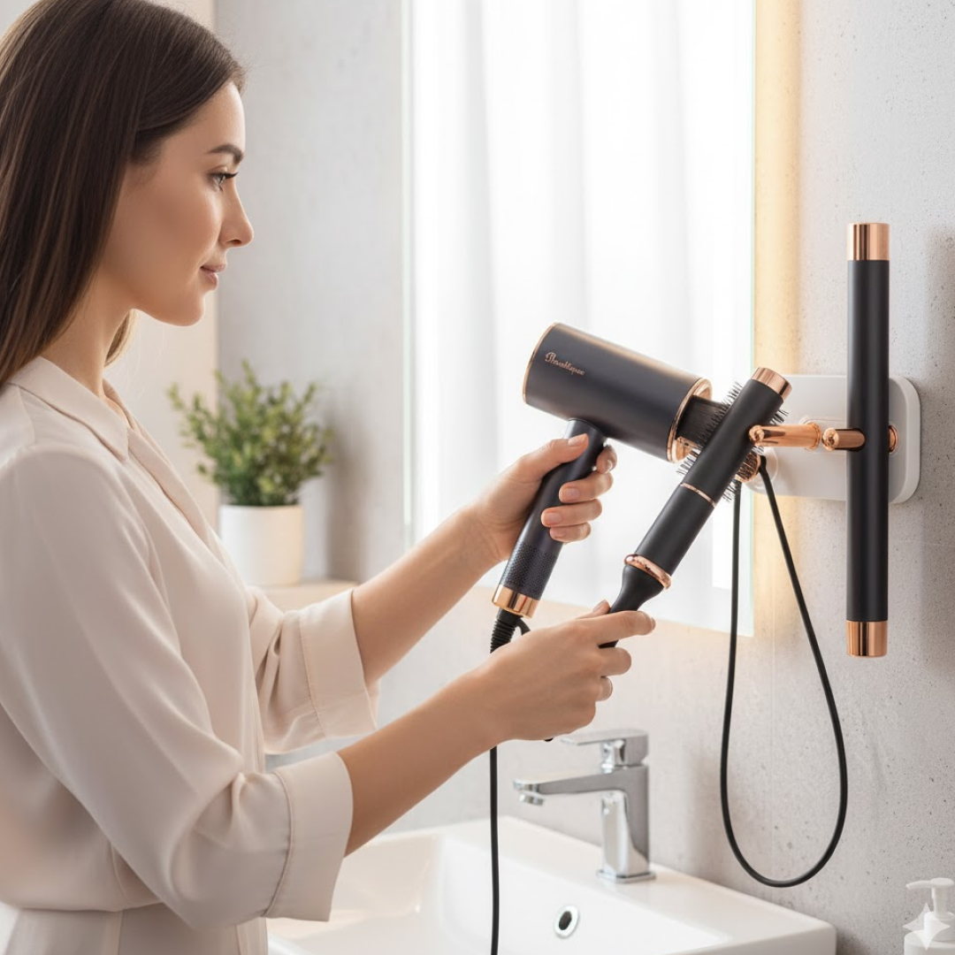 Hair Dryer Wall Mount, Self Adhesive Hair Dryer Holder (1 Pc) Signaturekarts