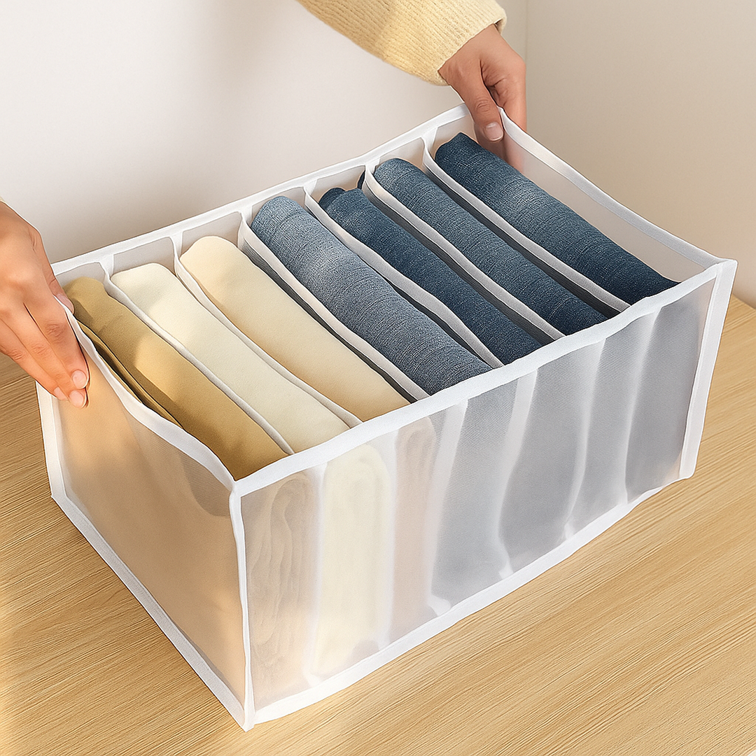 7 Grid Clothes Organizer for Wardrobe Storage Your Brand