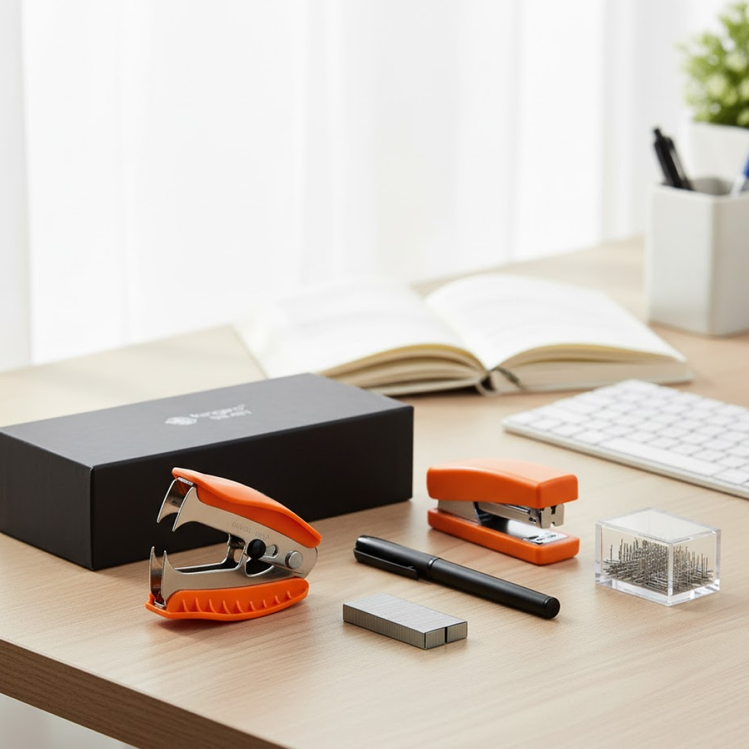 Kangaro 5-in-1 Stationery Gift Set Stapler, Staples, Staple Remover, Tape Dispenser signaturekarts