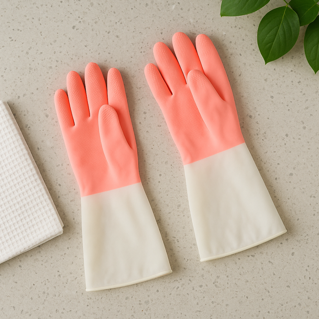 Large Size Reusable Household Cleaning Gloves - (1 Pair) signaturekarts