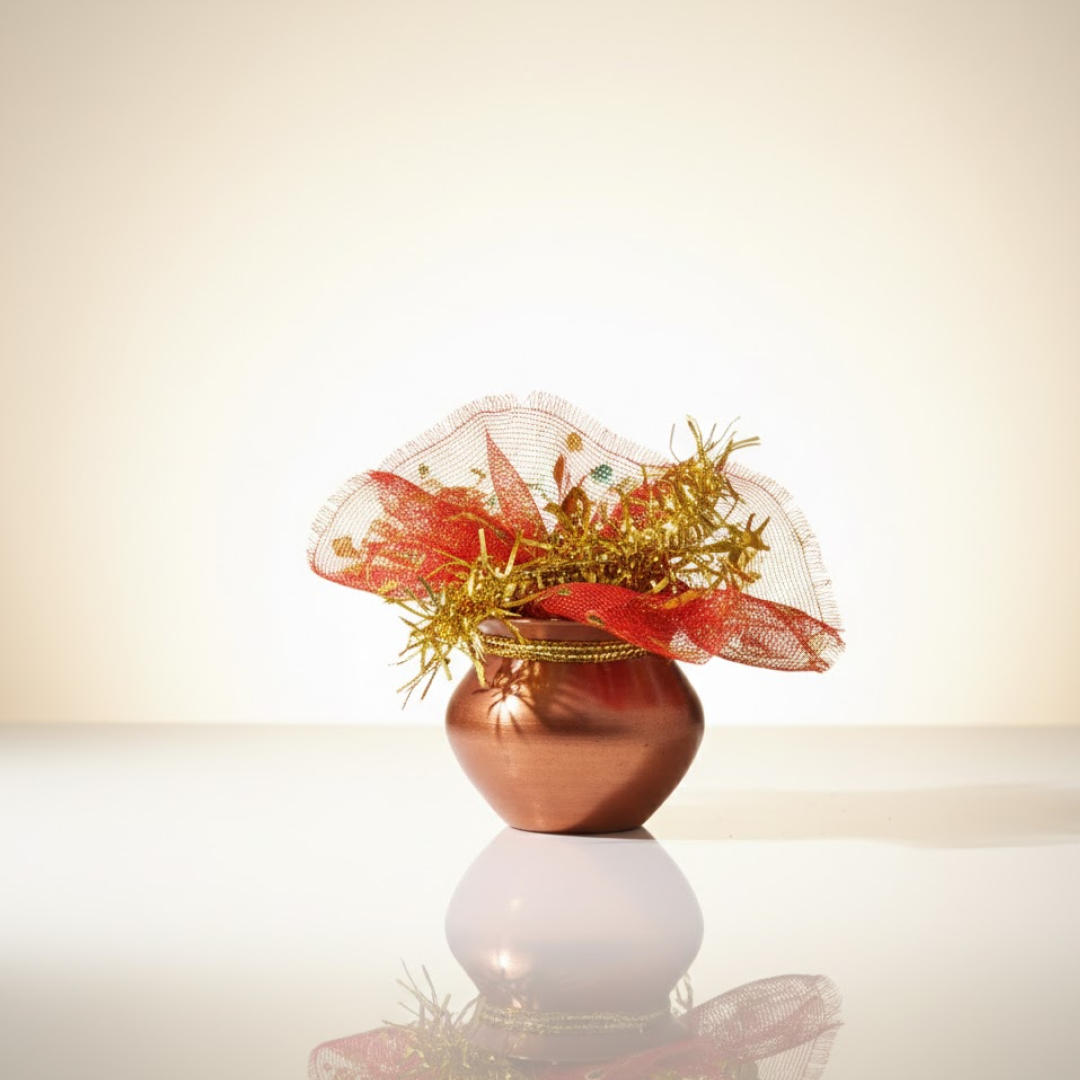 vastu Kalash Pooja Decorative Copper-Style Kalash - (1 set) signaturekarts