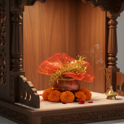 vastu Kalash Pooja Decorative Copper-Style Kalash - (1 set) signaturekarts