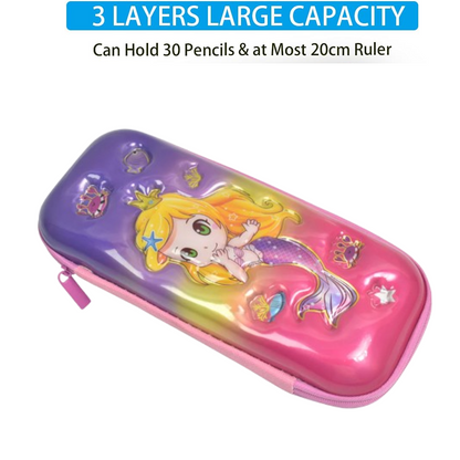 3D Cartoon Zipper Compass Box, Pencil Box (1 Pc / Mix Design) Signaturekarts