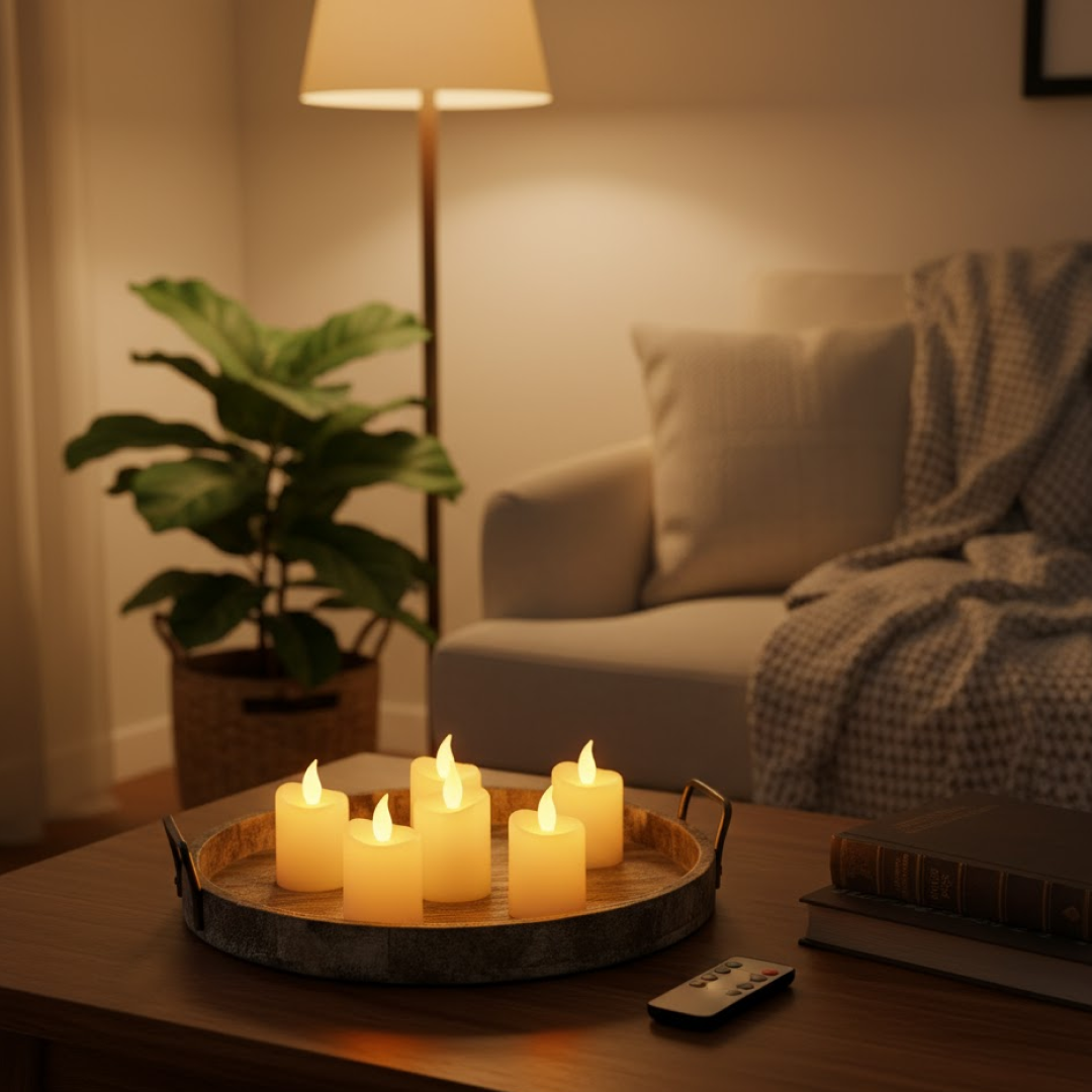 Premium 6 Piece LED Flameless Candle Light Set with Remote Control signaturekarts
