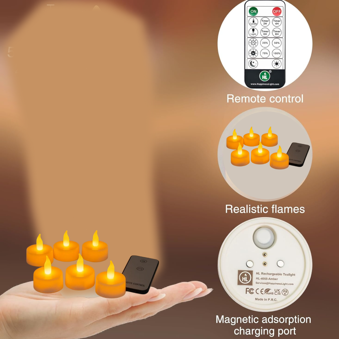 Premium 6 Piece LED Flameless Candle Light Set with Remote Control signaturekarts