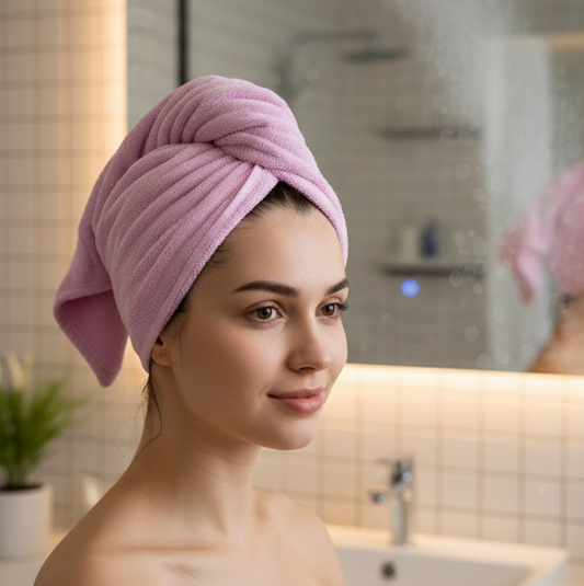 Quick Turban Hair-Drying Absorbent Microfiber Towel (1 Pc / Mix Design) Signature Kart