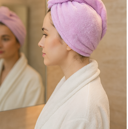 Quick Turban Hair-Drying Absorbent Microfiber Towel (1 Pc / Mix Design) Signature Kart