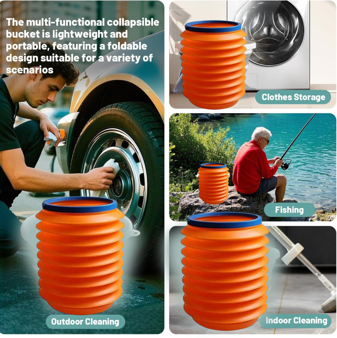 Foldable Storage Bucket – Water Container & Dustbin for Home, Car, Kitchen Signature Kart