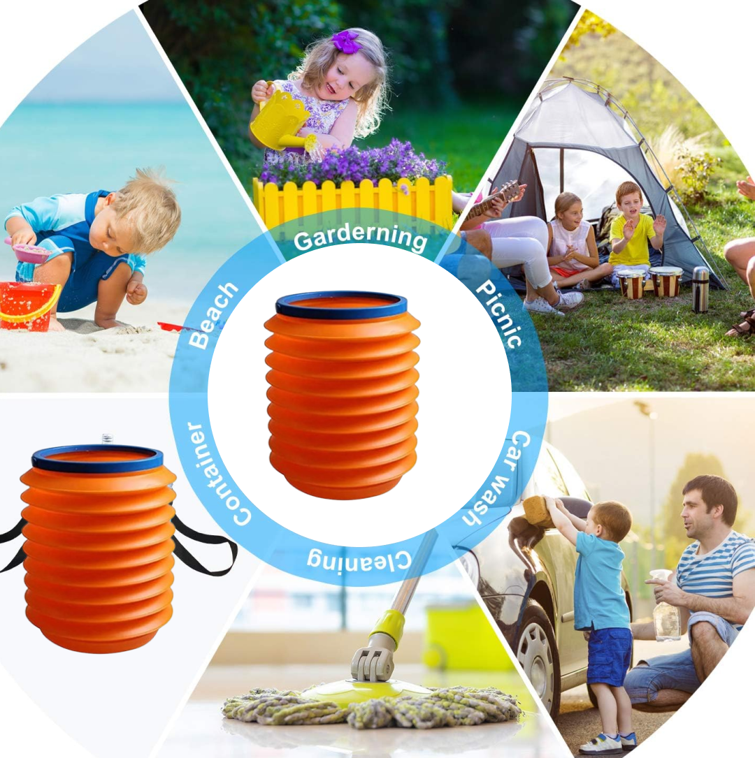 Foldable Storage Bucket – Water Container & Dustbin for Home, Car, Kitchen Signature Kart