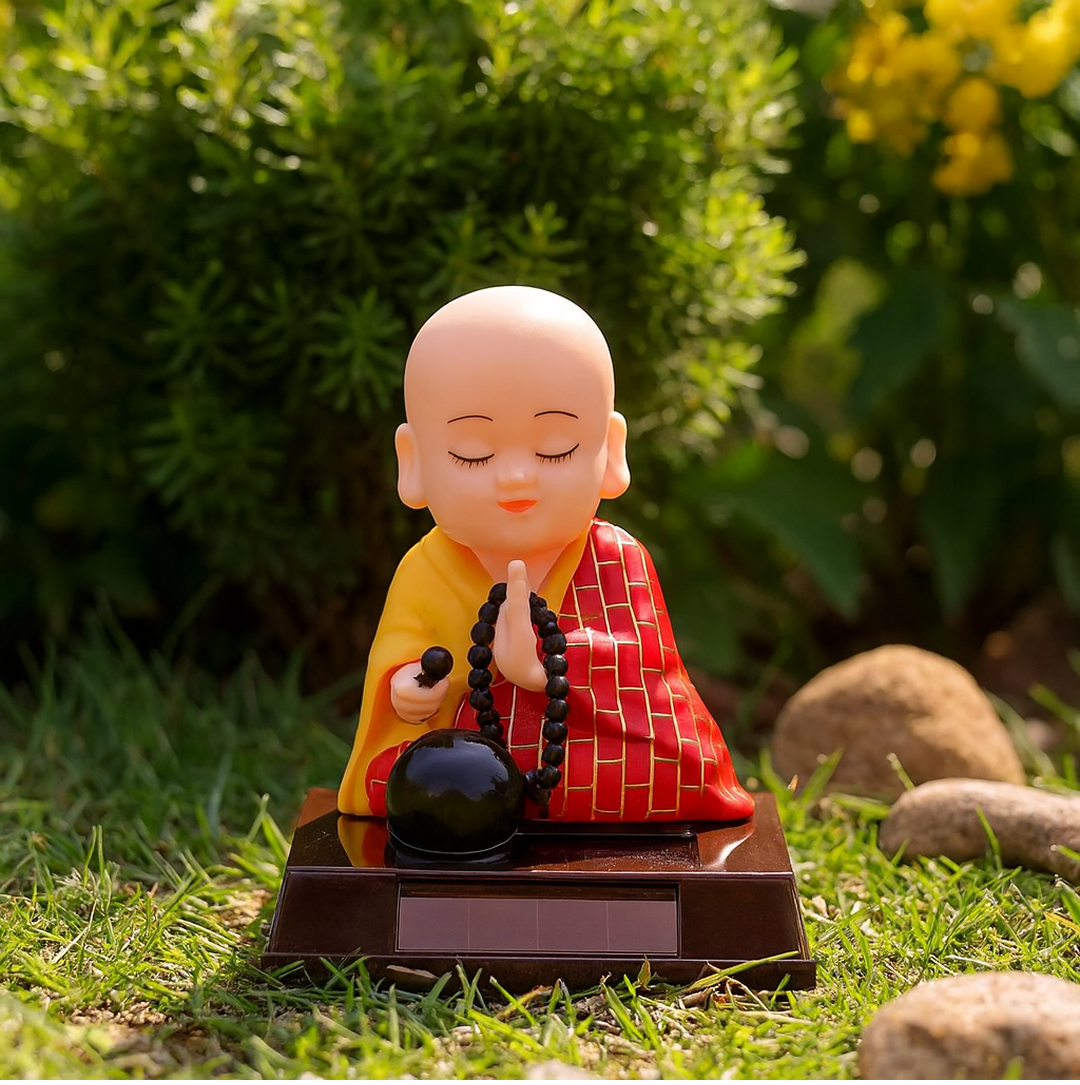 Solar Powered Sitting Buddha Statue (1 Pc / Medium) Signaturekarts