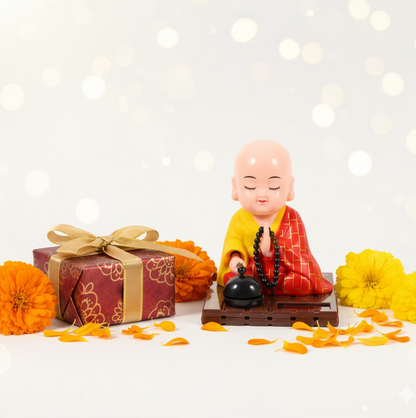 Solar Powered Sitting Buddha Statue (1 Pc / Medium) Signaturekarts