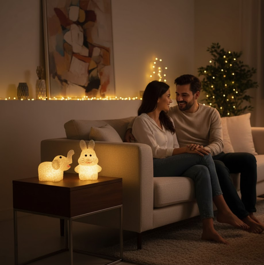Christmas MULTI SHAPE SMALL LIGHT LAMPS LED SHAPE CRYSTAL  CHRISTMAS NIGHT LIGHT LAMP (6 PC SET) signaturekarts