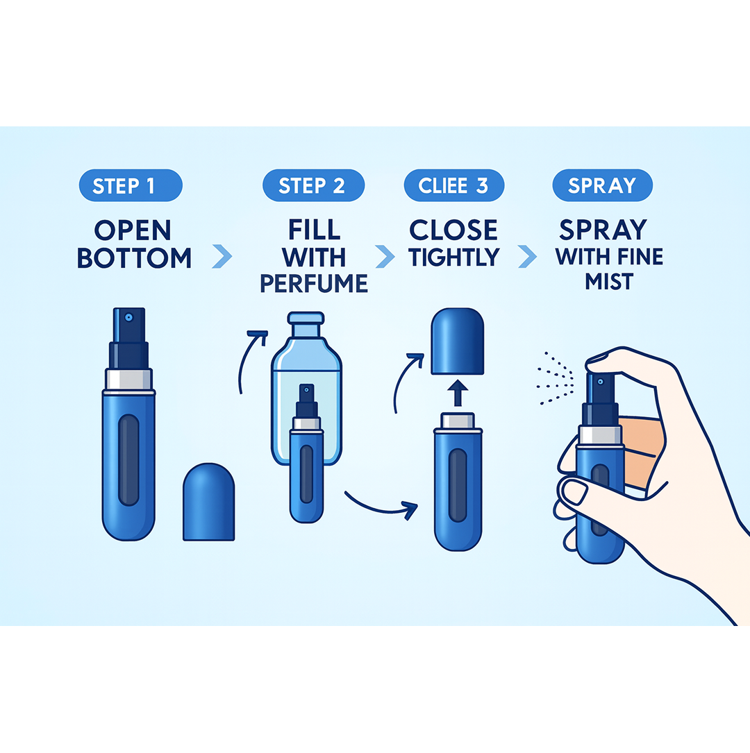 Mini Portable Perfume Empty Spray Bottle (1 Pc / Mix Color) Signaturekarts