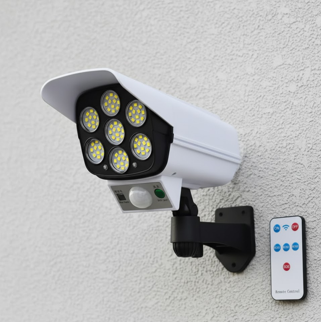 Solar Light Outdoor Motion Sensor Security Camera Shaped Dummy Wall Lamp (1 Pc) signaturekarts