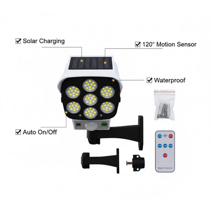 Solar Light Outdoor Motion Sensor Security Camera Shaped Dummy Wall Lamp (1 Pc) signaturekarts