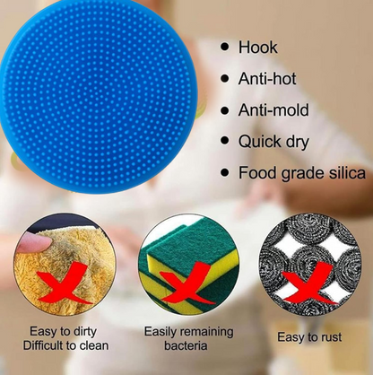 Silicone Dish Scrubber Sponge Mildew Free, Non Stick, Heat Resistant Your Brand