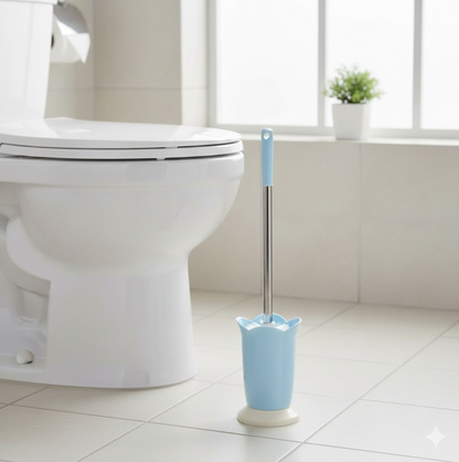 Toilet Plastic Brush with Holder Stand Western and Indian Toilet Bathroom Cleaning Your Brand