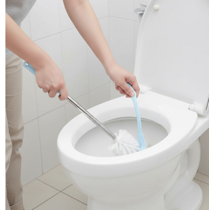 Toilet Plastic Brush with Holder Stand Western and Indian Toilet Bathroom Cleaning Your Brand