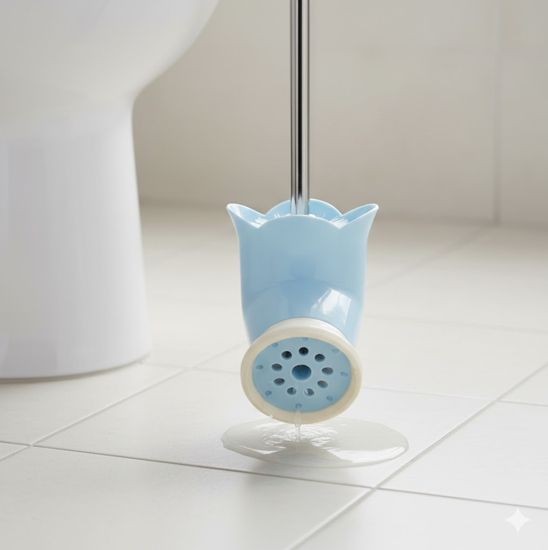 Toilet Plastic Brush with Holder Stand Western and Indian Toilet Bathroom Cleaning Your Brand