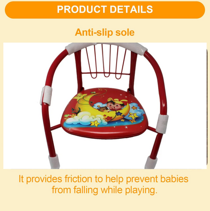 Multicolor Cartoon Design Baby Chair with Metal Backrest Soft Cushion for Kids 4 Pcs Your Brand
