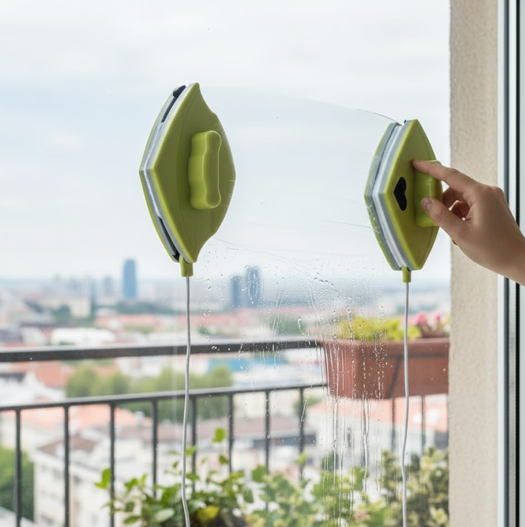 Double face glass cleaner Window Squeegee, Magnetic Window Washing Equipment. Your Brand