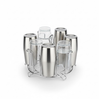 SS Round Glass Stand used for holding sensitive glasses Your Brand