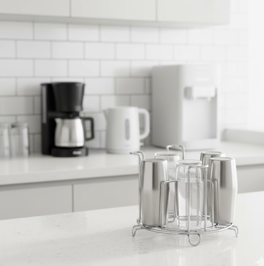 SS Round Glass Stand used for holding sensitive glasses Your Brand