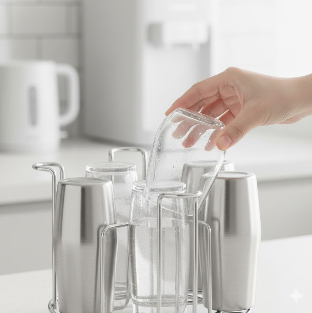 SS Round Glass Stand used for holding sensitive glasses Your Brand