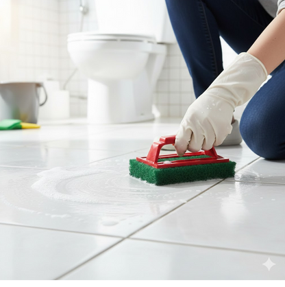 Tile cleaning multipurpose scrubber Brush with handle Your Brand