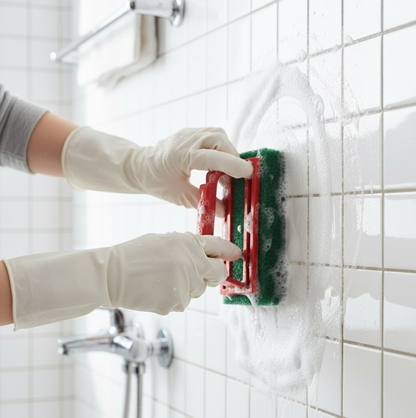 Tile cleaning multipurpose scrubber Brush with handle Your Brand