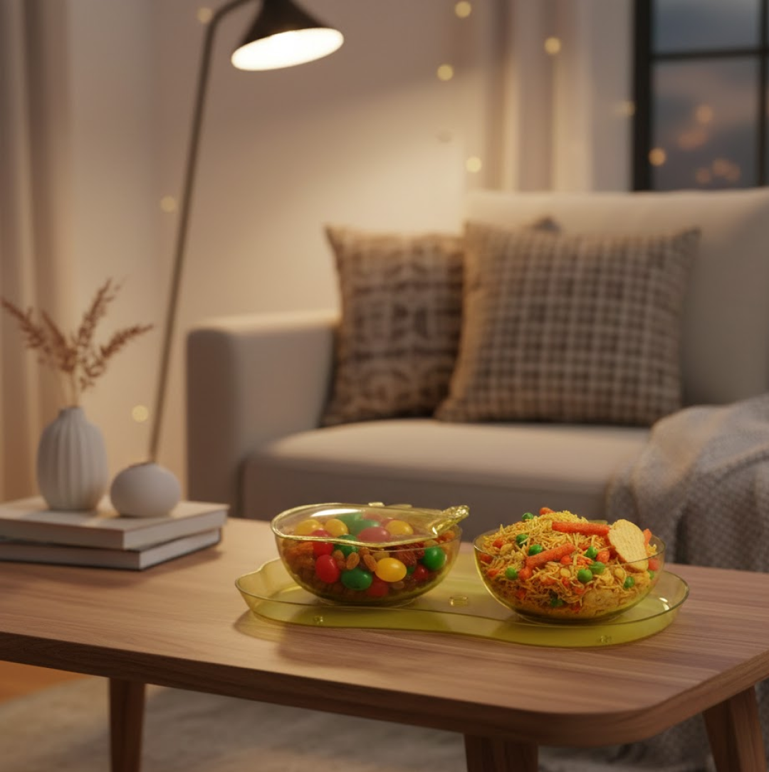 Apple Shape Tray Bowl Used For Serving Snacks And Various Food Stuffs. Your Brand