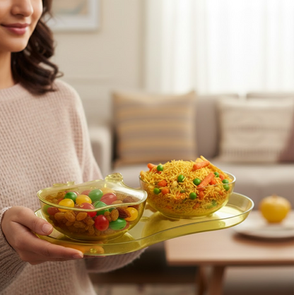 Apple Shape Tray Bowl Used For Serving Snacks And Various Food Stuffs. Your Brand