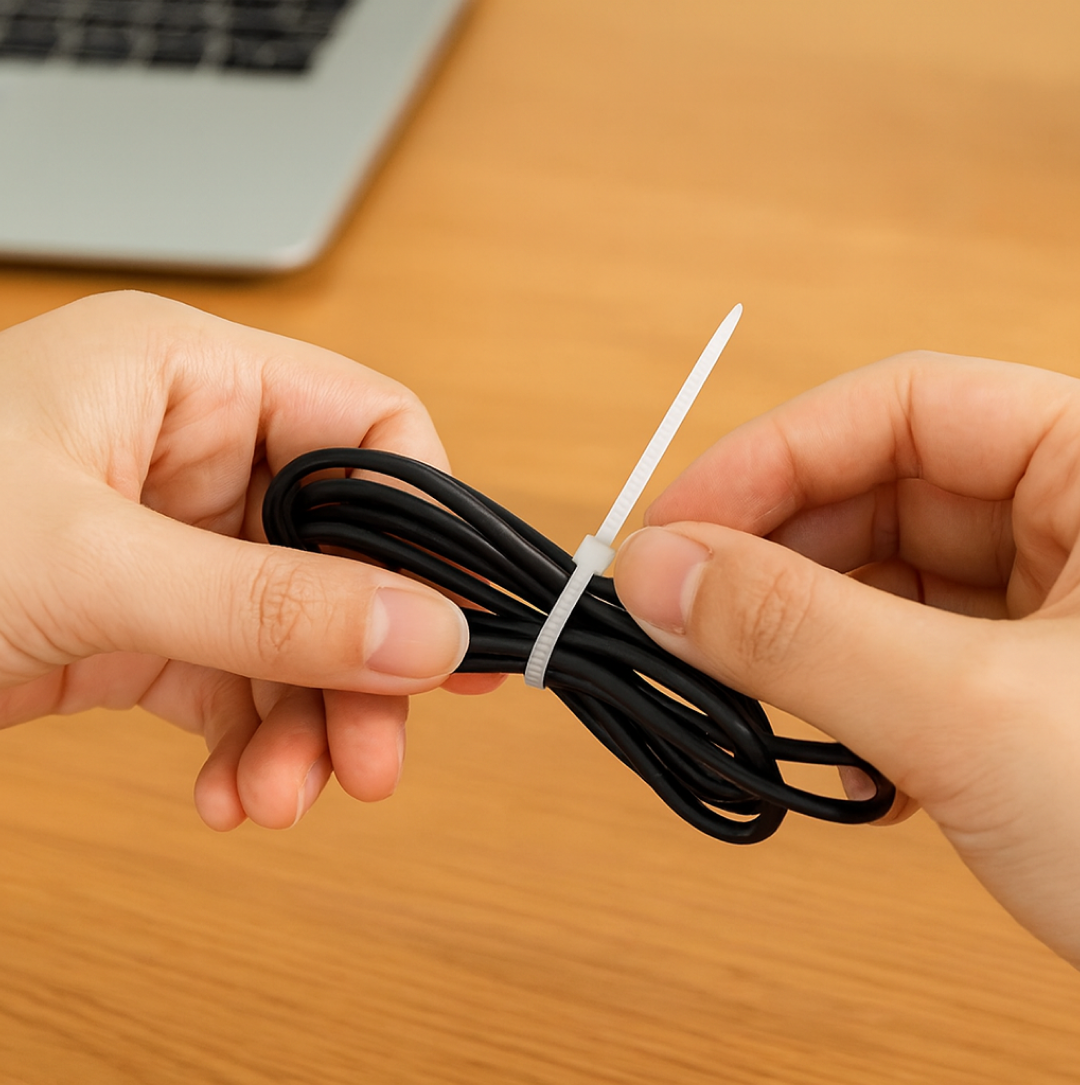 3.2×200 MM Nylon Self-Locking Cable Ties – Heavy Duty Zip Wire Tie (Pack of 100, Black) Your Brand