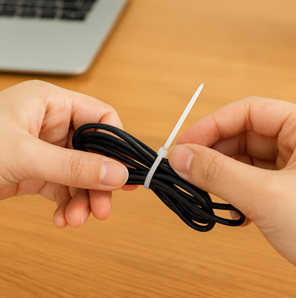 3.2×200 MM Nylon Self-Locking Cable Ties – Heavy Duty Zip Wire Tie (Pack of 100, Black) Your Brand