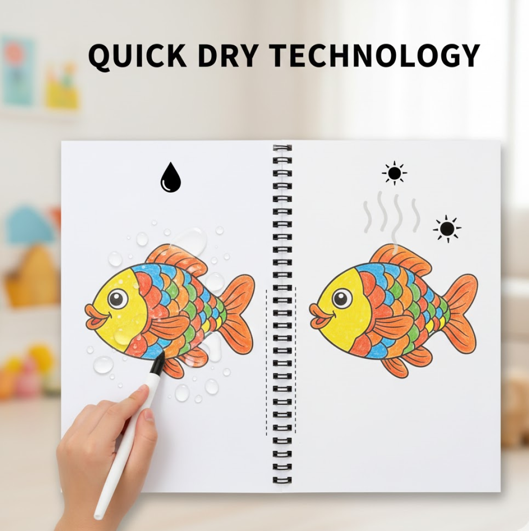 Magic Water Quick Dry Book Water Coloring Book Doodle with Magic Pen Painting Board Your Brand