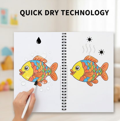 Magic Water Quick Dry Book Water Coloring Book Doodle with Magic Pen Painting Board Your Brand