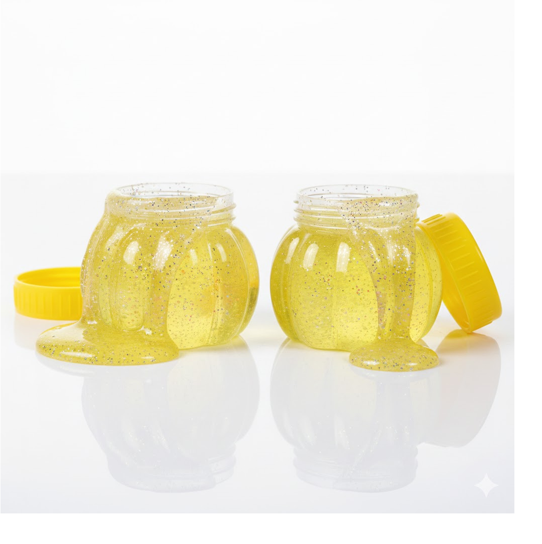 Soft Jar Slime Combo of Glitter Slime and Crystal Slime Your Brand