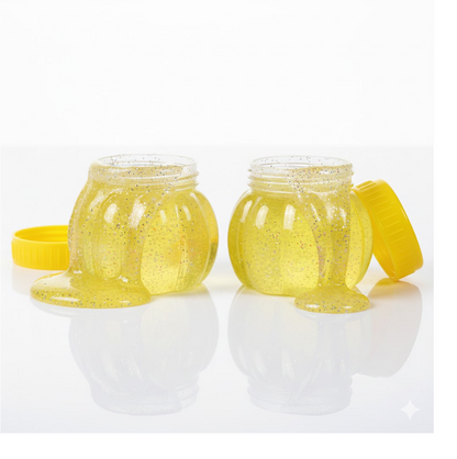 Soft Jar Slime Combo of Glitter Slime and Crystal Slime Your Brand