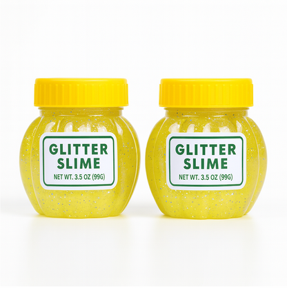 Soft Jar Slime Combo of Glitter Slime and Crystal Slime Your Brand