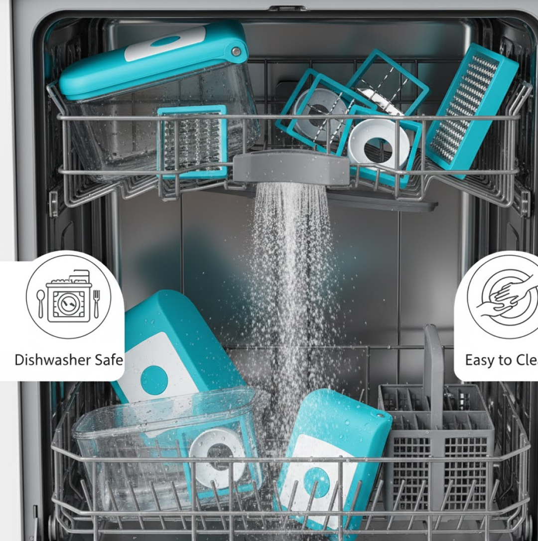 Ganesh 7 in 1 Plastic Vegetable Dicer, Blue Your Brand