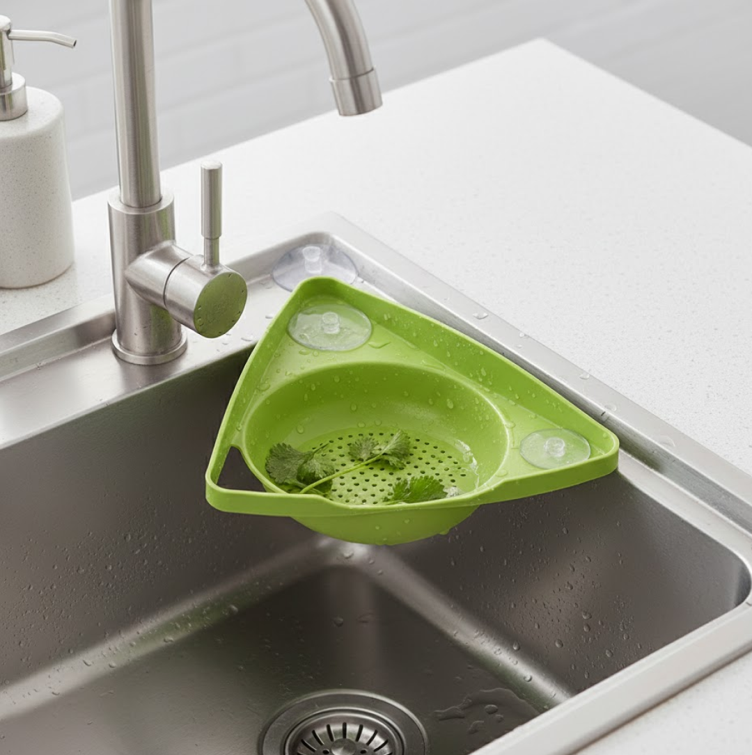 Corner Sink Strainer For Draining Kitchen Waste In Sinks And Wash Basins. Your Brand