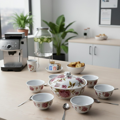 5 Pc Pudding Set used as a cutlery set for serving food purposes and sweet dishes Your Brand