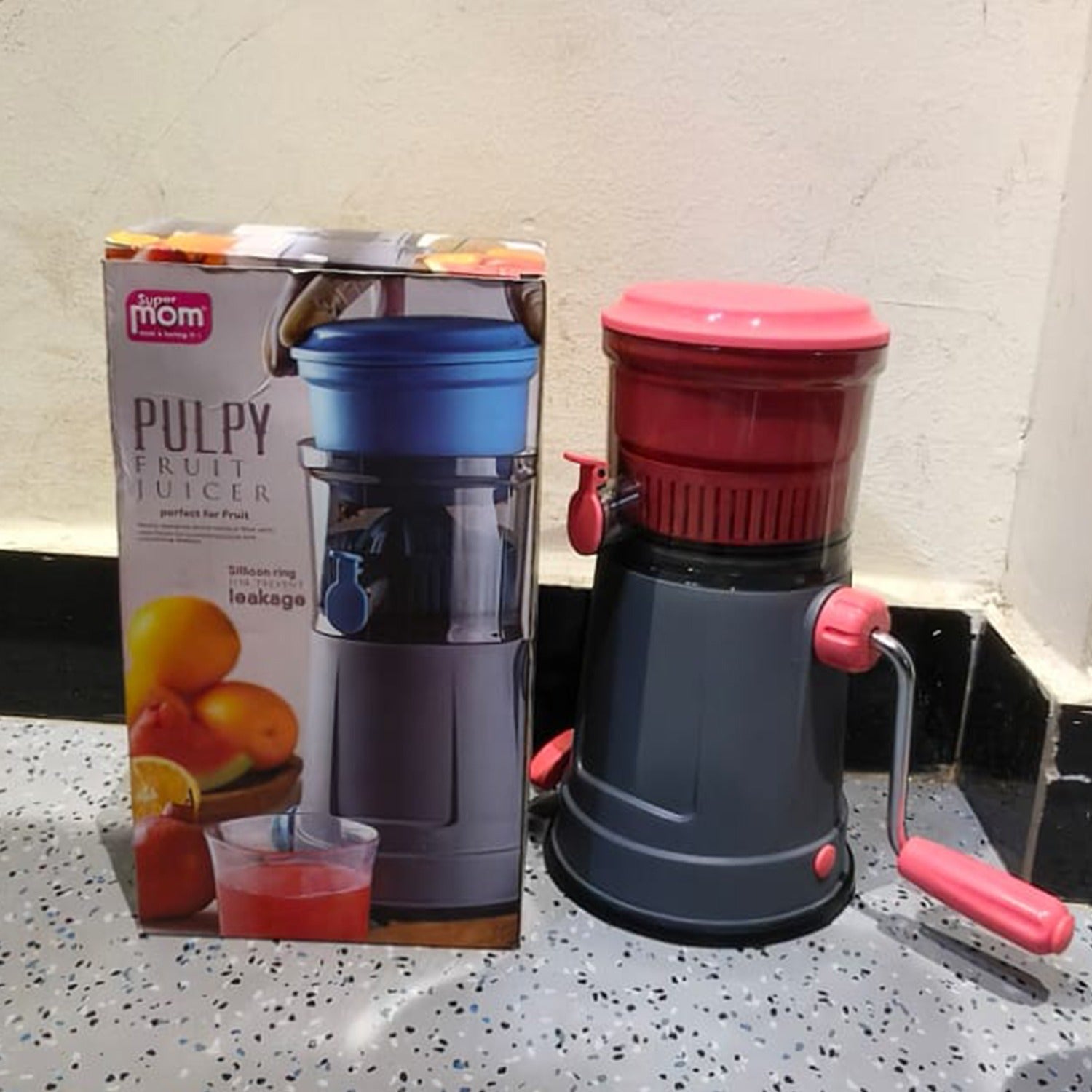 Supermom Pulpy Fruit Juicer with Extra Long Handle and Silicone Ring (1 Pc) signaturekarts