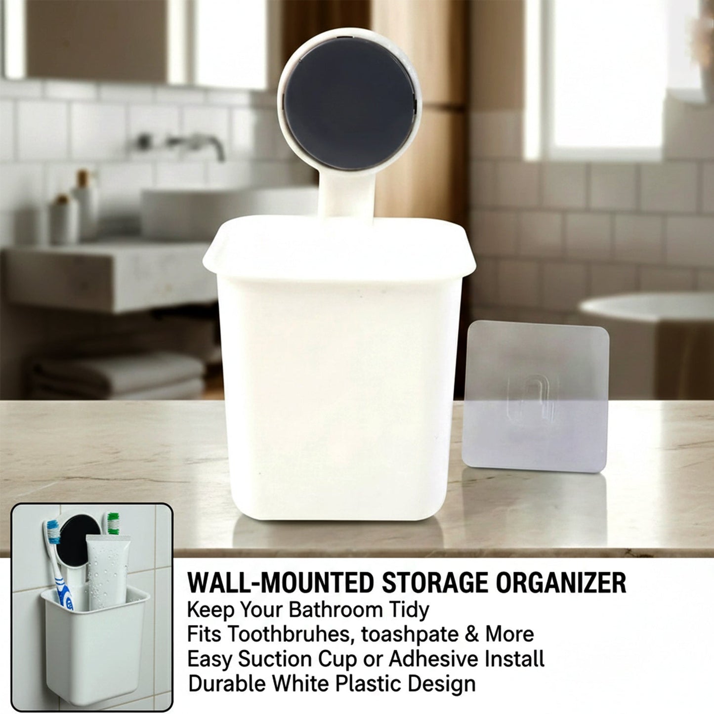 Wall-Mounted Toothbrush & Bathroom Storage Organizer (1 Pc) The Morsignaturekarts