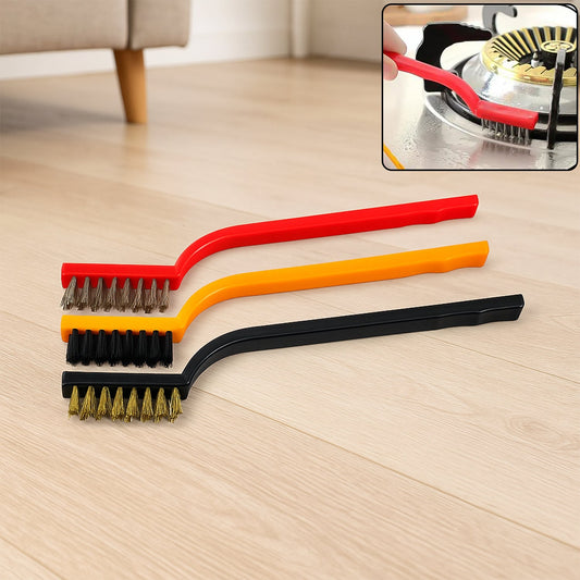 3-Piece Mini Wire Brush Set: Tackle Tough Cleaning Jobs (Multi-Material) signaturekarts