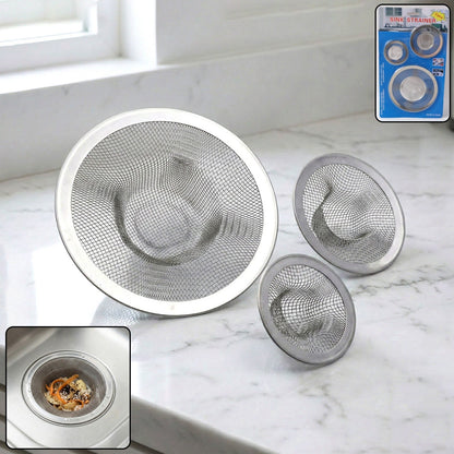 Stainless Steel Sink Drain Strainer Set (3 Pc) The Morsignaturekarts