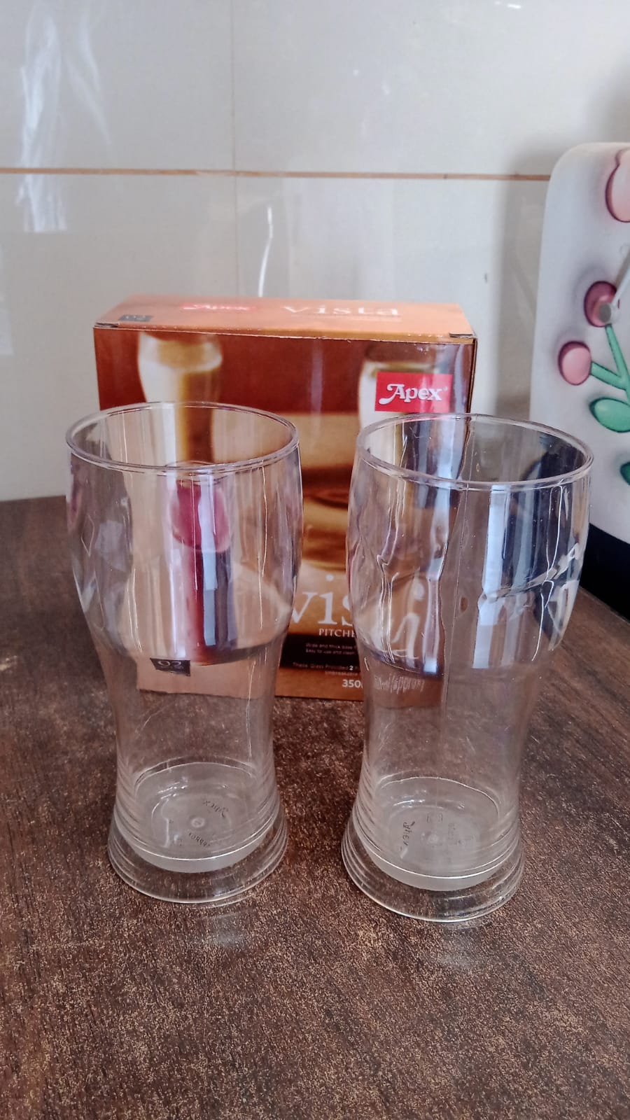 Apex Vista Unbreakable Pitcher Glass Set – 350 ML (Approx) | 2-Piece Signature kart