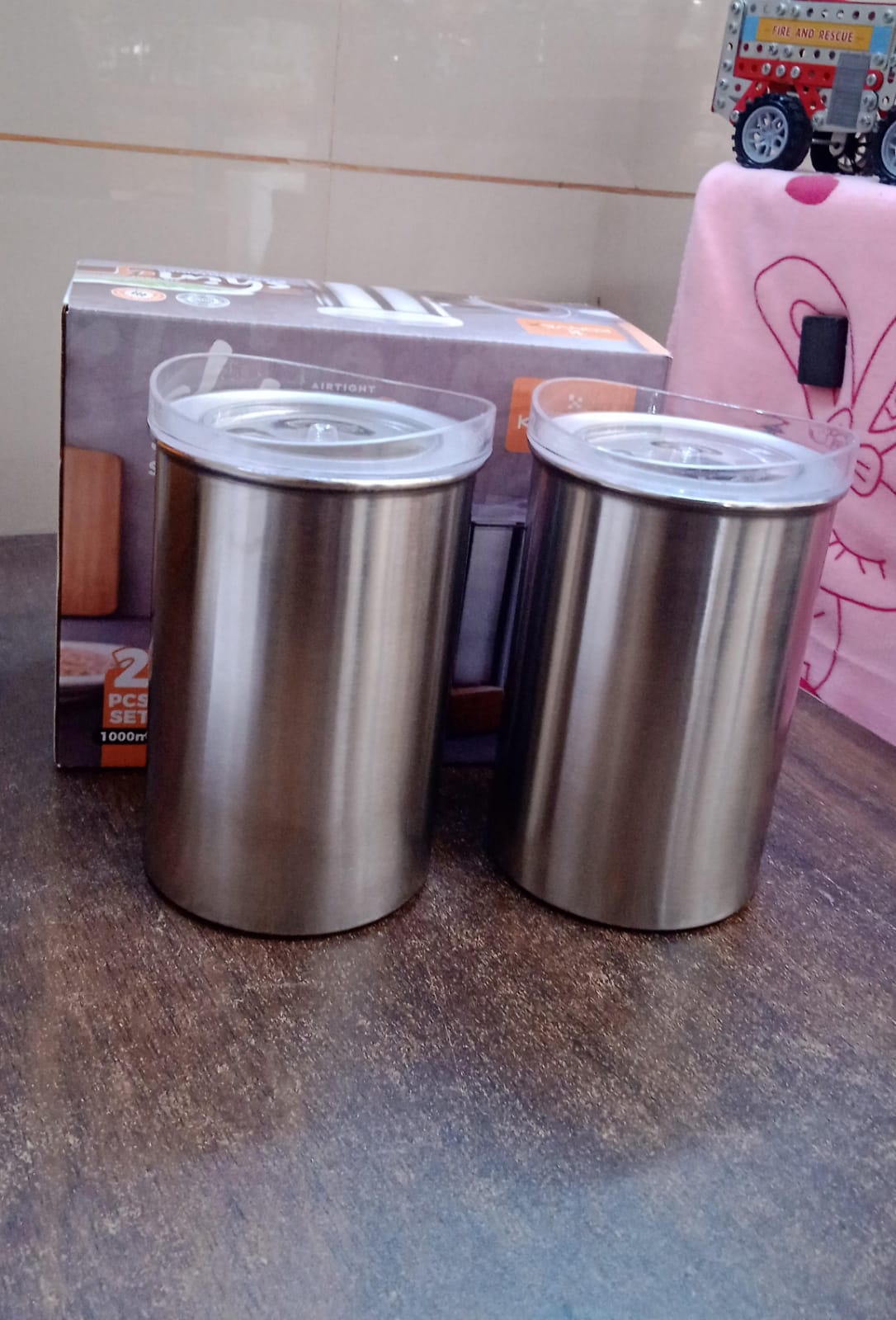 Stainless Steel Airtight Containers with See Through Lid (2 Pc Set / 1000 ML) Signaturekarts