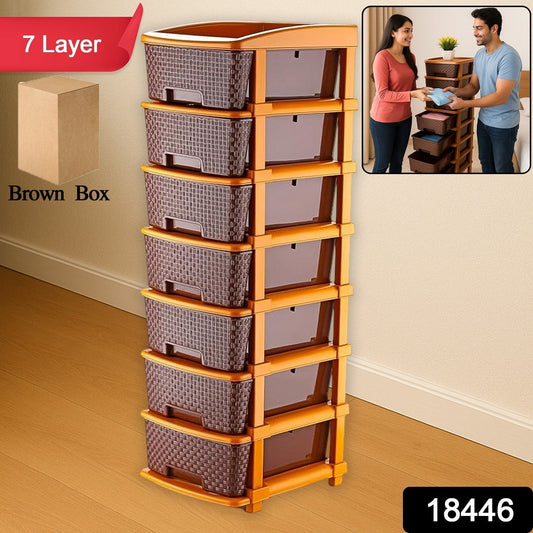 7-Layer Multipurpose Plastic Storage Drawer Organizer Signature kart